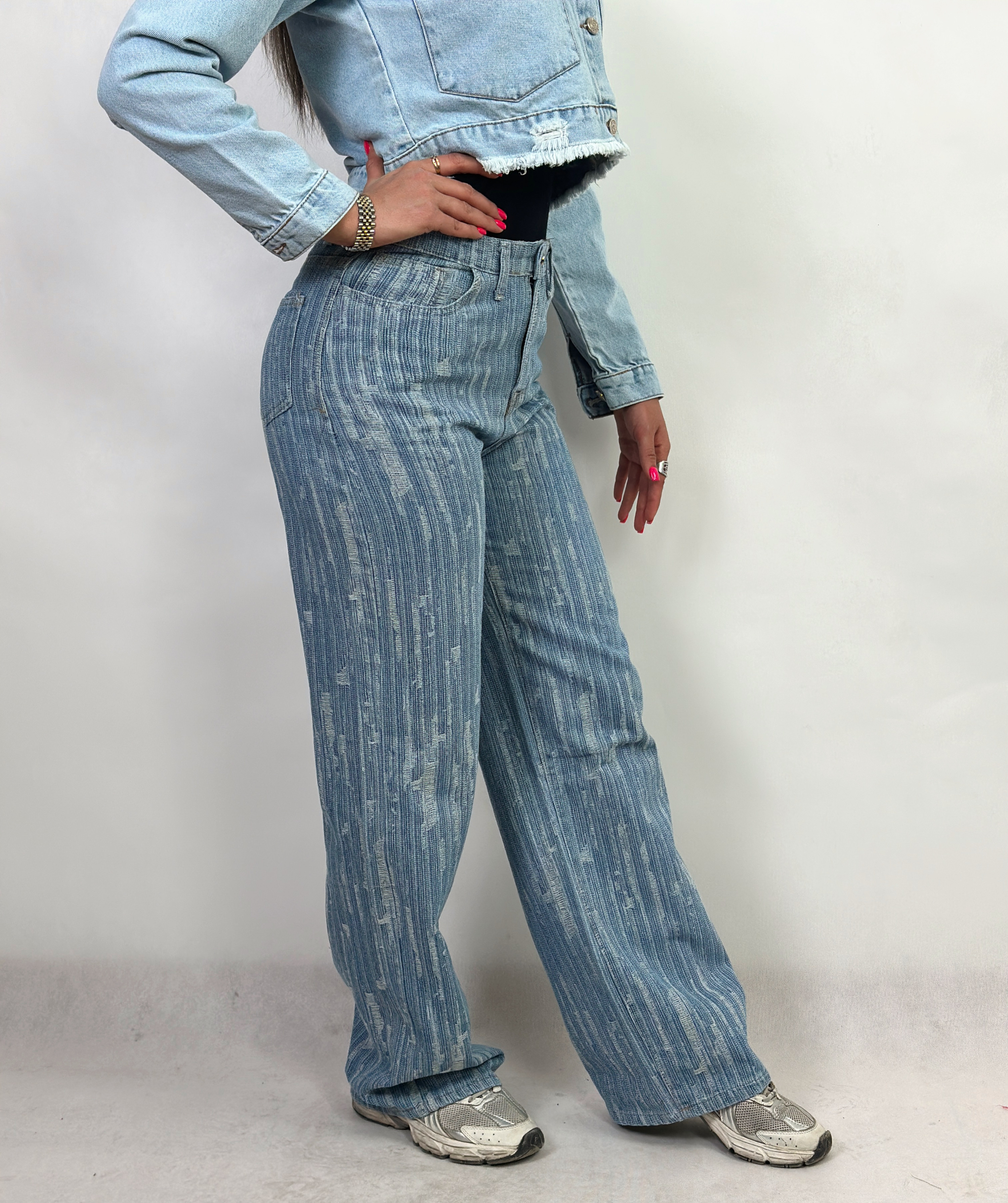 شلوار جین بگ‌‌ پارچه طرحدار